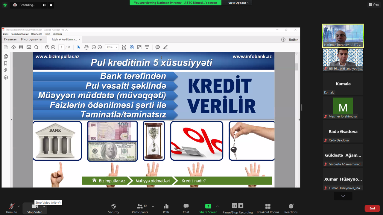 Azərbaycan Bank Tədris Mərkəzi “ 04.05.2022 – 13.05.2022 tarixlərində Maliyyə Savadlığı çərçivəsində onlayn təlimlər keçirdi